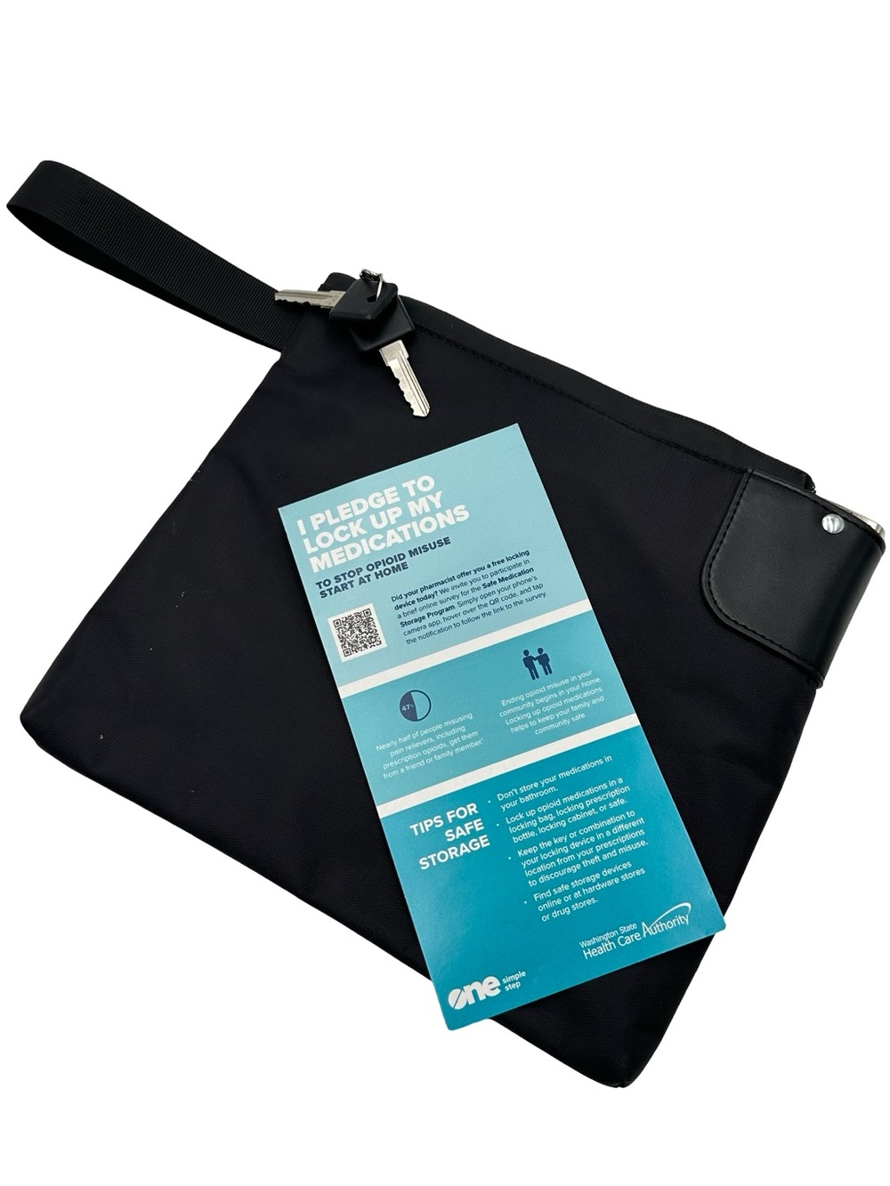 NEW Men’s Black Key Closure Pouch - Minimal Everyday Carry with Safety